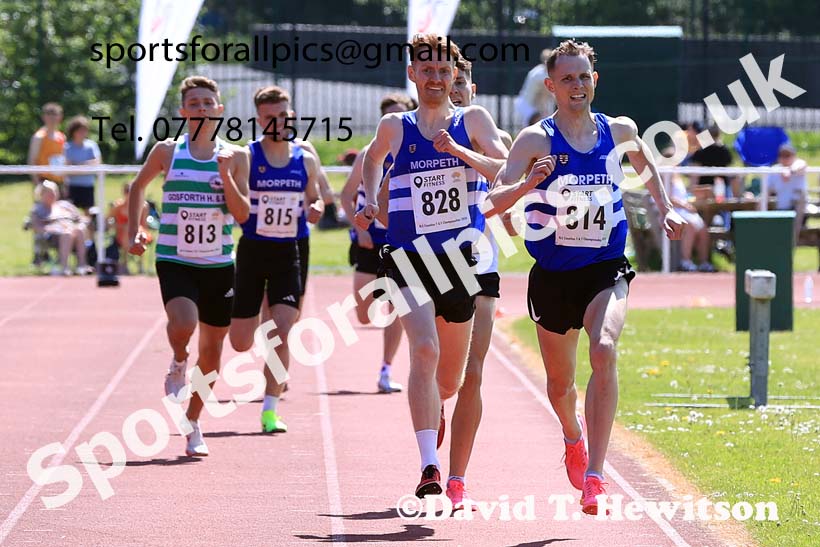 Mens Senior 1500 metres, 2024 North Eastern Track and Field Champs., Middlesbrough.  Photo: David T. Hewitson/Sports for All Pics